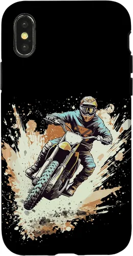 Vista 4 de Carcasa gráfica para iPhone 15 Dirt Bike Rider Motocross Racing Motocicleta
