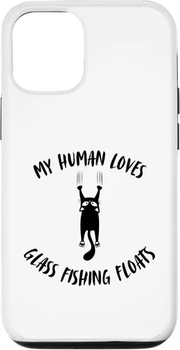 Vista 26 de iPhone 16 My Human Loves Glass Fishing Floats - Cat Parent Hobby Lover Case