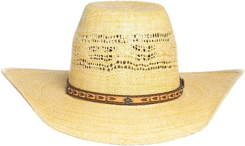 Vista 2 de M&F Western Products Youth Twister Toast Bangora Cool Hand Luke - Sombrero de paja prearrugado marrón M, Beige Bronceado