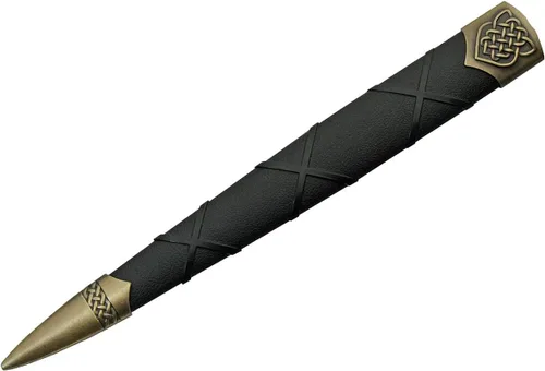 Vista 5 de Szco Supplies Cuchillo de nudo celta medieval con réplica de punta de lanza dorada de 16 pulgadas con vaina, oro/negro, 211532-GD Dorado/Negro