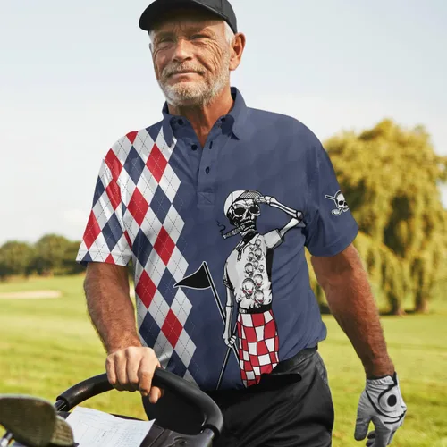 Vista 6 de World's Okayest Golfer - Camisas de golf divertidas personalizadas para hombres, camisas de golf para hombres, camisas de golf de manga corta, polos