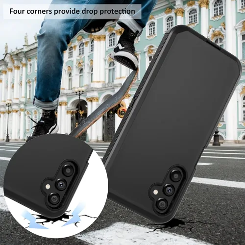 Vista 4 de Funda compatible con Samsung Galaxy A14 5G, con clip para cinturón, resistente, a prueba de golpes, protección de cuerpo completo, con función atril