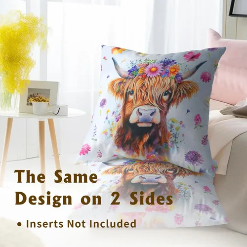 Vista 165 de Giwawa Juego de 2 fundas de almohada decorativas con diseño floral de girasol de 16 x 16 pulgadas, fundas de cojín decorativas para el hogar, sofá