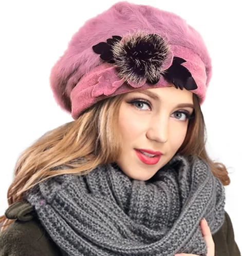 Vista 53 de VECRY - Gorro 100% de lana para mujer, boina de fieltro tipo campana, gorro de vestir para invierno