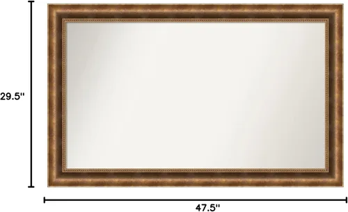 Vista 874 de Amanti Art Espejo de pared personalizado no biselado (25 x 25 pulgadas), marco de bronce acentuado, varios tamaños personalizados, espejo de baño