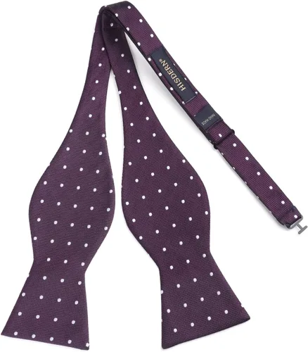 Vista 99 de HISDERN Pajaritas para hombre, diseño de lunares, corbatín y bolsillo cuadrado, clásico, esmoquin de negocios, boda, pajaritas, pañuelo