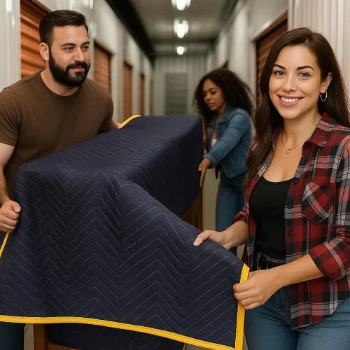 Vista 3 de Mantas móviles de 72 x 40 pulgadas, almohadillas acolchadas para muebles, mantas de embalaje, paquete de 2