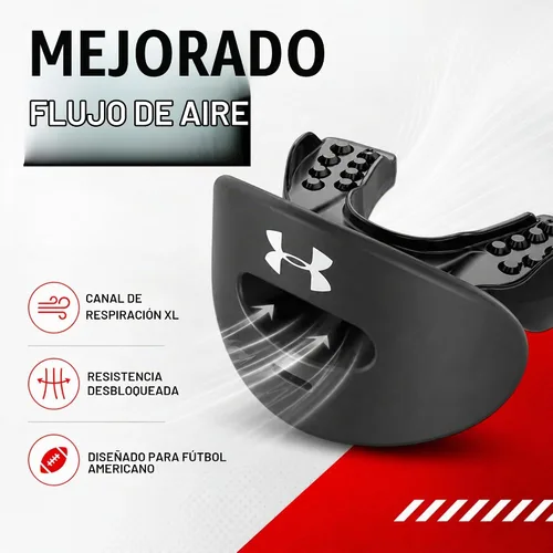 Vista 4 de Under Armour Air - Protector labial para fútbol, protección bucal completa, compatible con brákets, ajuste instantáneo