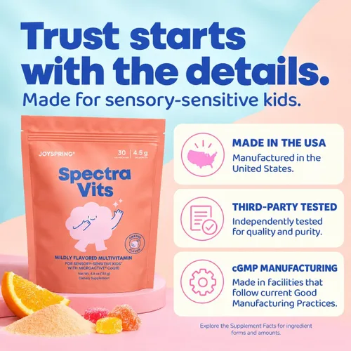 Vista 2 de JoySpring Spectra Vits Kids Multivitamínico en polvo para comedores