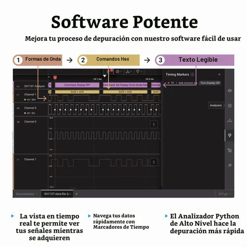 Vista 4 de Logic 8 (negro) - Analizador lógico Saleae de 8 canales