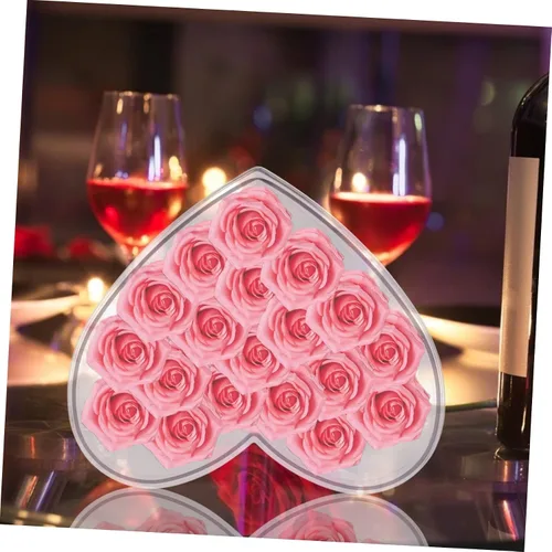 Vista 7 de Cabilock Caja de flores en forma de corazón Florero de acrílico florero de mesa Centro de mesa Maceta de acrílico transparente vitrina de acrílico