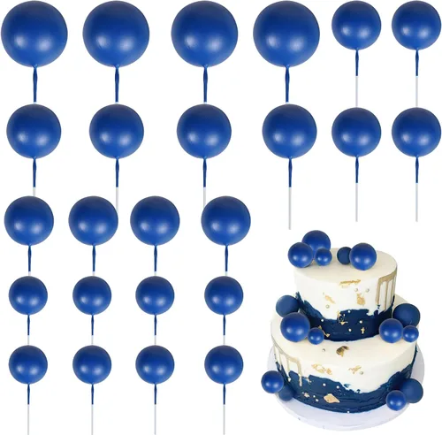 Vista 14 de 24 piezas de decoración para tartas con bolas, púas para pasteles con bolas, decoración para pasteles con forma de bola, decoración para cupcakes