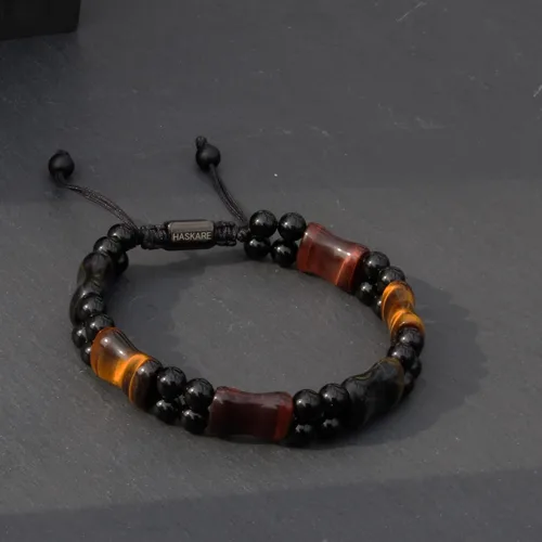 Vista 8 de HASKARE Healing Crystals Tiger Eye Bracelets for Men, Mens Jewelry Beads Protection Crystal Tigers Eye Bracelet, Genuine Stone Bead Bracelet Anxiety