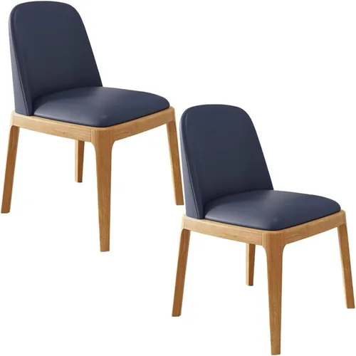 Vista 15 de Juego de 2/4 sillas de comedor, sillas de comedor de madera, silla tapizada para sala de estar, silla de vestíbulo sin brazos con respaldo curvo