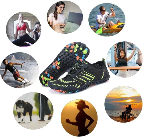 Vista 7 de MAYZERO Zapatos de Agua de los Hombres de las Mujeres de Natación de Surf Zapatos de Playa de la Piscina de Zapatos de Punta Ancha Senderismo Aqua