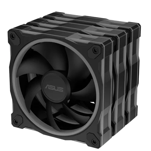 Vista 8 de ASUS Prime MR120 ARGB Fan Negro Paquete Triple, Marco Extra Grueso de 28mm, Silencioso, Enfriamiento de Alto Rendimiento con Control PWM, 20 LEDs