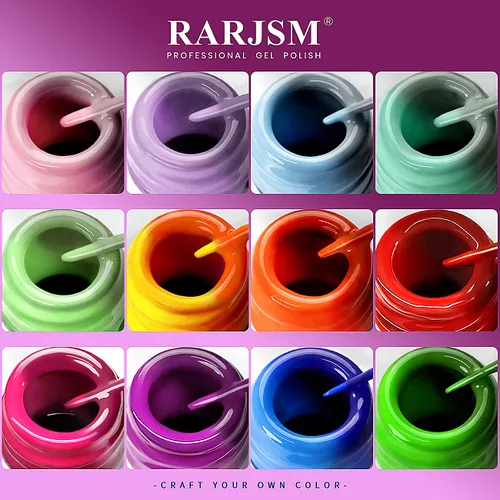 Vista 4 de RARJSM Juego de esmaltes de uñas de gel que cambian de color de temperatura, 12 colores que cambian el estado de ánimo, rosa, naranja, rojo, azul