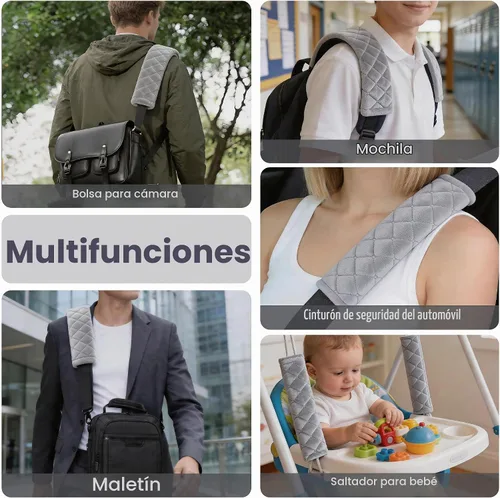 Vista 3 de Amooca Fundas Suaves para Cinturón de Seguridad del Automóvil Almohadillas de Hombro para Cinturón de Seguridad 2 PCS Ajuste Universal para Todos