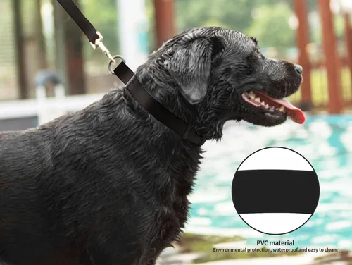 Vista 6 de Collares de perro impermeables, fácil de limpiar, collares ajustables para perros pequeños, medianos y grandes (negro, M)