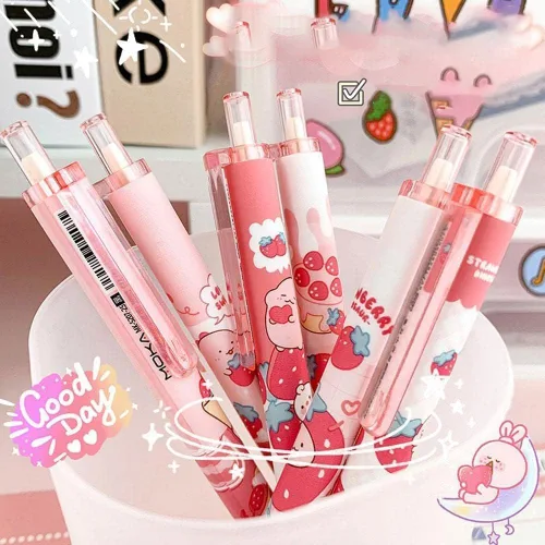 Vista 6 de 6 bolígrafos de color rosa Kawaii de 0.020 in para regalo de estudiantes, papelería, suministros de oficina