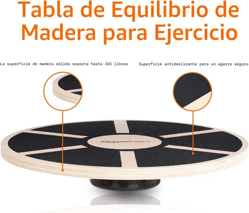 Vista 4 de Amazon Basics Tabla de entrenamiento de equilibrio oscilante de madera