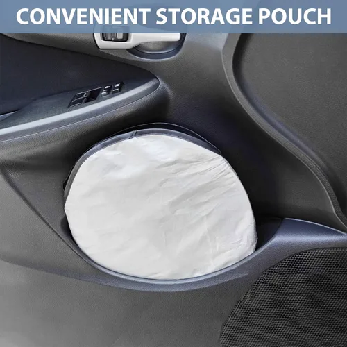 Vista 7 de Parasol para parabrisas con bolsillo de almacenamiento para SUV, protector solar duradero de poliéster 190T para ventana delantera, accesorios