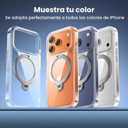Vista 2 de Funda con soporte de anillo de 360° para iPhone 17 Pro Max con 1 protector de pantalla + 1 funda para cámara, compatible con MagSafe, funda trasera
