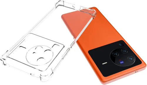 Vista 3 de USTIYA Funda para Vivo X80 Pro 5G Clear TPU Cuatro Esquinas Cubierta Protectora Transparente Suave Funda