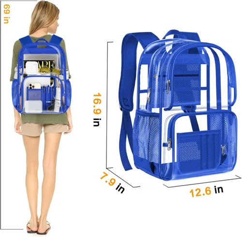 Vista 5 de PAMANO Mochila transparente D2, Azul, D Taza