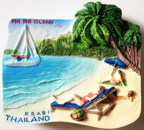Vista 6 de WitnyStore Tiny Laem Phromthep Cape en Phuket, Tailandia Sudeste de Asia Atracciones turísticas Resina Imán de refrigerador Recuerdo del viajero 3D