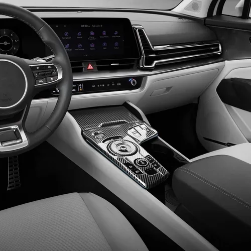 Vista 5 de YOUTOOCAR Cubierta interior del panel de cambio de marchas de coche estilo fibra de carbono compatible con accesorios KIA Sportage 2023