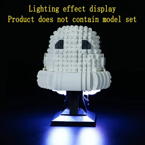 Vista 7 de GEAMENT Kit de luz LED compatible con casco Lego Stormtrooper - Juego de iluminación para modelo de construcción 75276