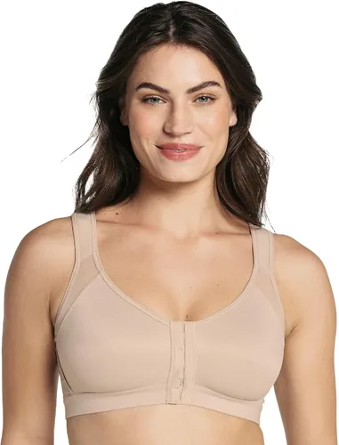 Vista 2 de Sujetador corrector de postura con cierre frontal de cobertura completa - Sujetadores de soporte de espalda inalámbricos para mujer, Beige