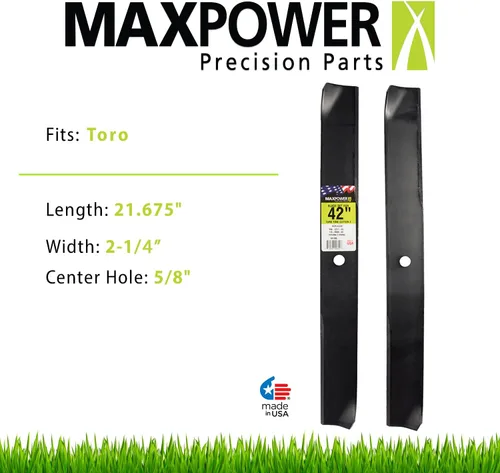 Vista 6 de MARASTAR Paquete de montaje de neumáticos para cortacésped de ajuste universal con cuchillas Toro de corte Maxpower de 42 pulgadas