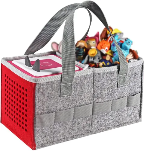 Vista 2 de Estuche de transporte para reproductor de audio Toniebox, compatible con el juego de iniciación Tonie, bolsa de almacenamiento de figuras Tonies Azul
