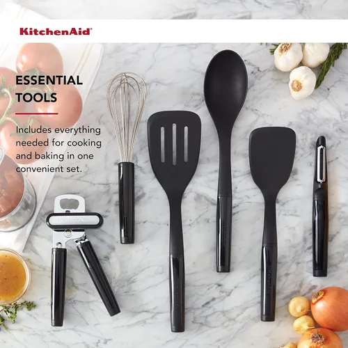 Vista 6 de KitchenAid Juego universal de herramientas y artilugios, 6 piezas, negro