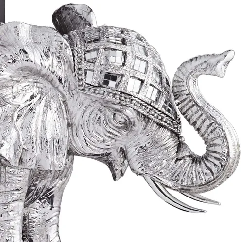 Vista 3 de Elefante 9 1/4" de alto plata extremos para libros - Dahlia Studios