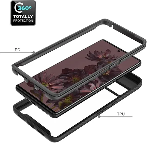 Vista 6 de AKABEILA Funda compatible con Google Pixel 7, compatible con Google Pixel 7, carcasa de 360° de cuerpo completo a prueba de golpes