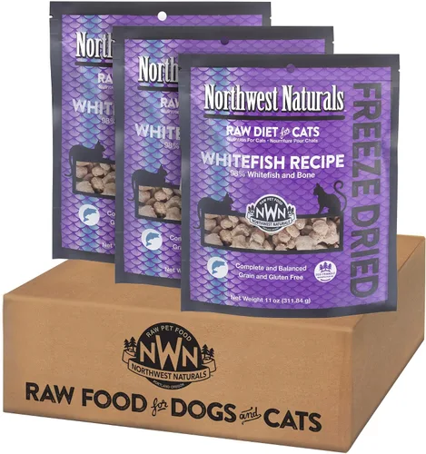 Vista 14 de Northwest Naturals Alimento liofilizado de carne de res y trucha para gatos y gatitos, bocados del tamaño de un bocado, saludable, limitado