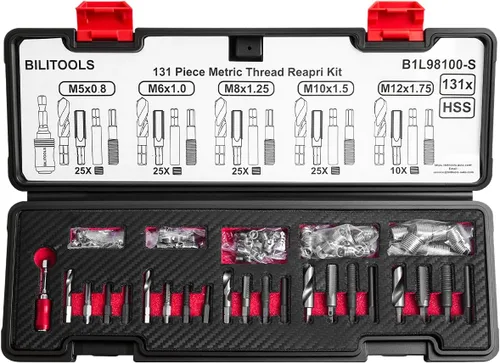 Vista 14 de BILITOOLS Kit de reparación de rosca M6 x 1.0 con inserto de buje sólido