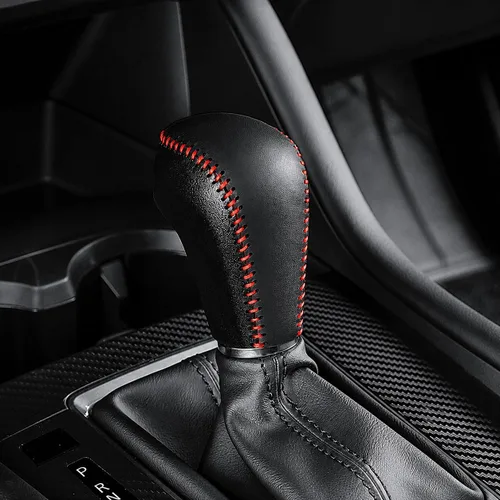 Vista 22 de Great-luck Funda Protectora de Perilla de Palanca de Cambios Automática de Cuero Genuino con Moldura, Accesorios Interiores Personalizados