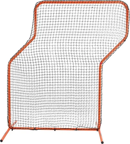 Vista 3 de CHAMPRO Brute - Jaula de bateo con pantalla Z con marco de acero resistente, 7 x 5 pies, color naranja