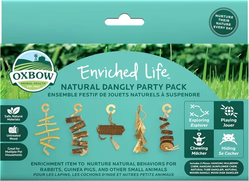 Vista 9 de Oxbow Timothy Hay Party Pack, Rabbit & Guinea Pig Toys, Bunny Enrichment