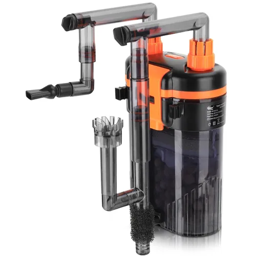 Vista 10 de hygger Filtro externo de acuario para colgar en la parte posterior, filtro silencioso para tanque de peces con filtración de 3 etapas, motor