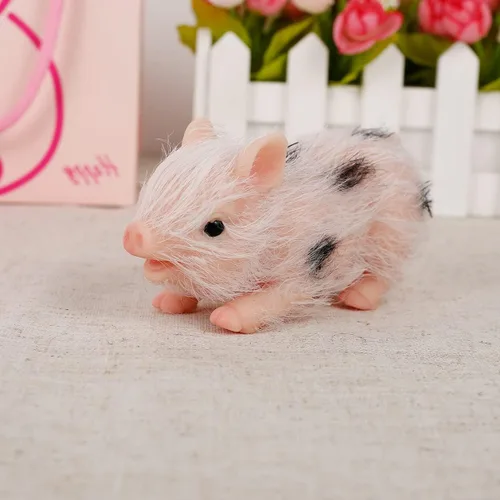 Vista 9 de Eummy Juego de Mini Animales de Silicona Cerdo, Juguetes de 5 Pulgadas para Niñas y Niños, Muñeca de Cerdito Linda y Realista de Cuerpo Suave