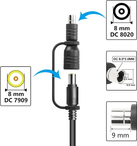 Vista 3 de Cable de extensión de panel solar Jackery de 20 pies, conector Anderson de 14 AWG a CC 0.315 in, adaptador para versión nueva y antigua de Jackery