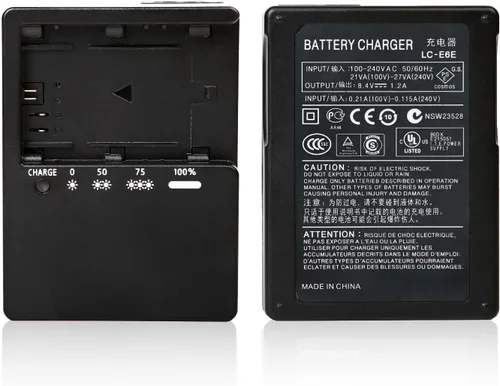 Vista 4 de Cargador LP-E6 para LC-E6 LC-E6E LC-E6N LP-E6NH Batería Compatible con Canon EOS R5 R6 6D 7D 5D 5DS 5DS R 60D 60DA 70D 80D 5D Mark III 90D Mark II
