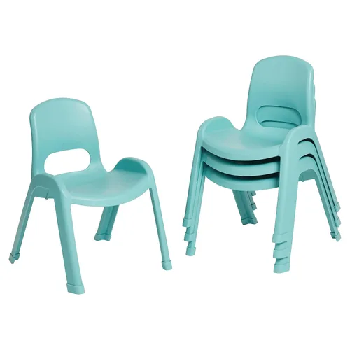 Vista 12 de ECR4Kids Silla apilable SitRight de plástico, 11 pulgadas, muebles de aula, negro, paquete de 4
