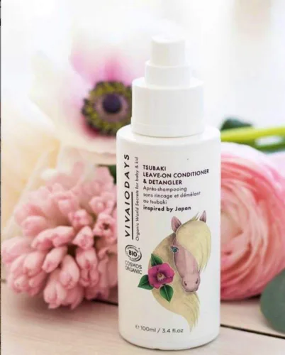Vista 5 de VIVAIODAYS Organic Tsubaki Kids - Acondicionador y desenredante sin enjuague, para peinar el cabello sin lágrimas y fácil (3.4 oz 3.4 fl oz)