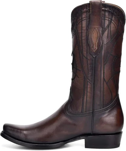 Vista 4 de Cuadra Botas occidentales para hombre en cuero genuino marrón Metálico marrón